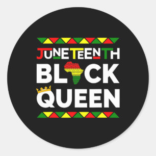 Juneteenth Black Queen Freedom Day June 19th 1865  Classic Round Sticker