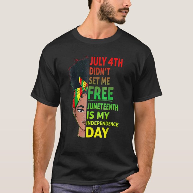 Juneteenth Black Queen Independence 1865 Freedom W T-Shirt (Front)