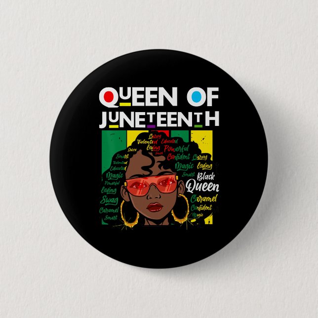 Juneteenth Black Queen Melanin Girl Magic Sista Wo 6 Cm Round Badge (Front)