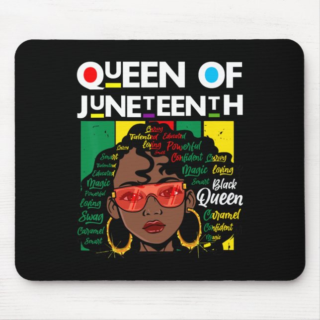 Juneteenth Black Queen Melanin Girl Magic Sista Wo Mouse Mat (Front)