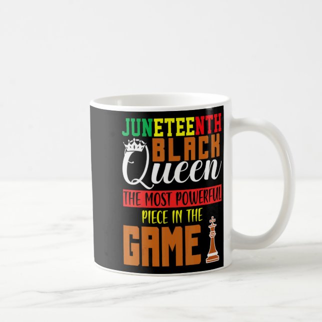 juneteenth black queen most powerful chess african coffee mug (Right)