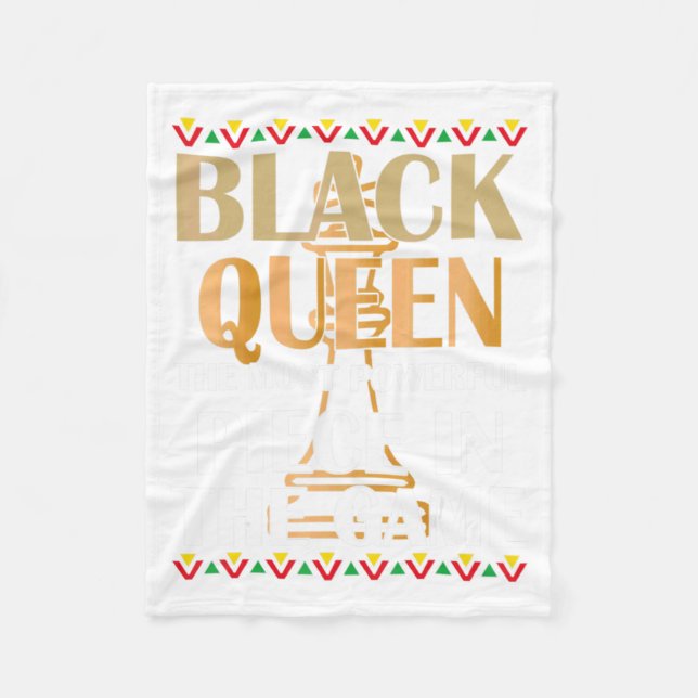 juneteenth black queen most powerful chess african fleece blanket (Front)