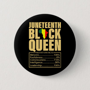 Juneteenth Black Queen Nutrition Facts Black Histo 6 Cm Round Badge