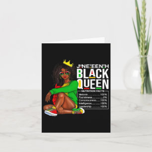 Juneteenth Black Queen Nutritional Facts 4th Of Ju Card