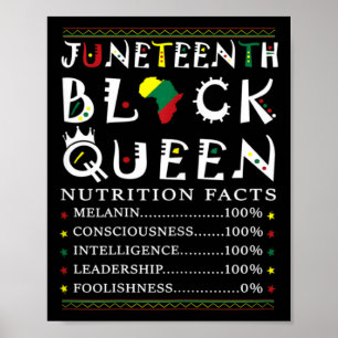 juneteenth black queen nutritional facts melanin a poster