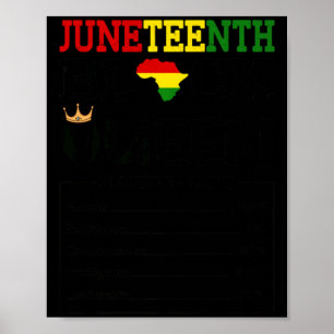 juneteenth black queen nutritional facts melanin a poster