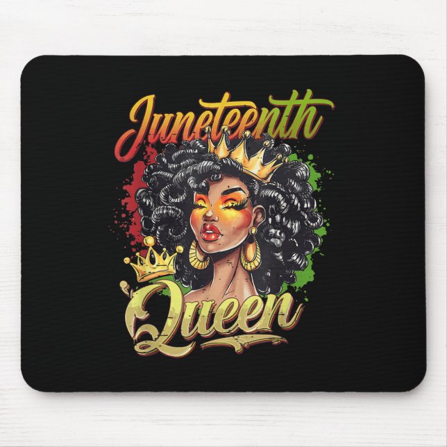 Juneteenth Black Queen Vibes Funny Juneteenth 1865 Mouse Mat (Front)