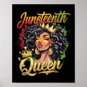 Juneteenth Black Queen Vibes Funny Juneteenth 1865 Poster