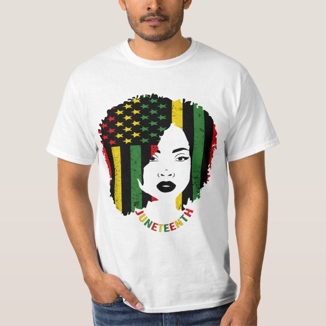Juneteenth Black Women Flag History African Americ T-Shirt (Front)