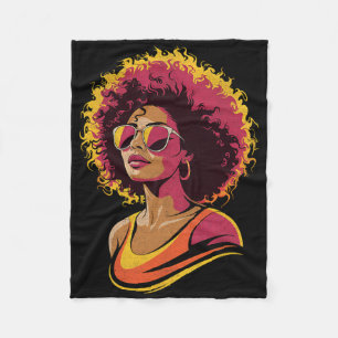 Juneteenth Black Women Melanin Queen African Ameri Fleece Blanket