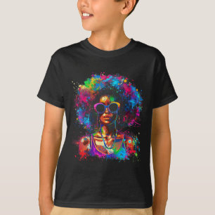 Juneteenth Black Womens Queen Afro African Melanin T-Shirt
