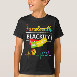 Juneteenth Blackity Heartbeat Black History Africa T-Shirt