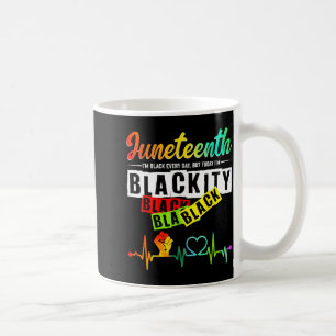 Juneteenth blackity heartbeat black history coffee mug