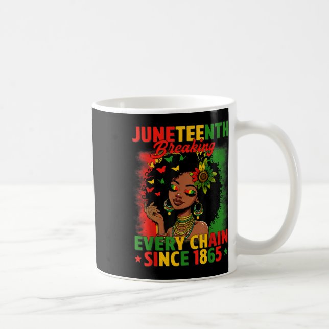 Juneteenth Breaking Every Chain Since 1865 African Coffee Mug (Right)