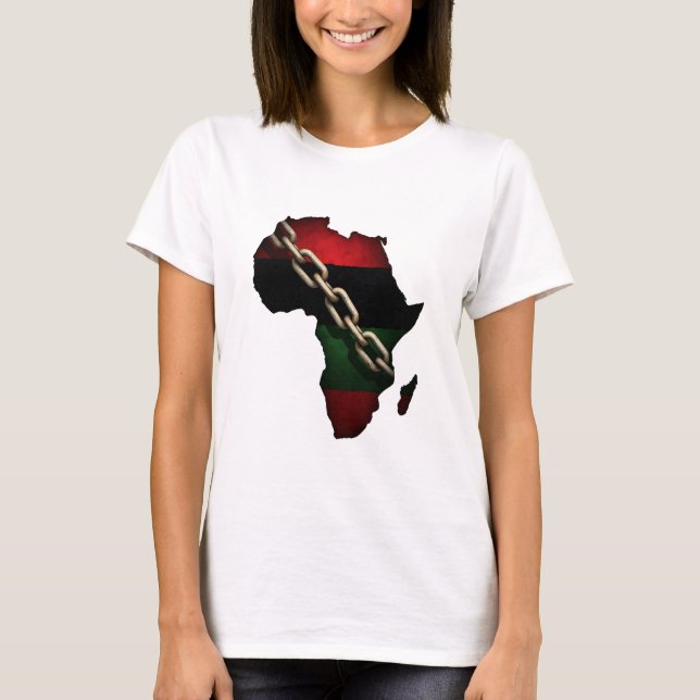 Juneteenth  broken chain forming the shape of Afri T-Shirt (Front)