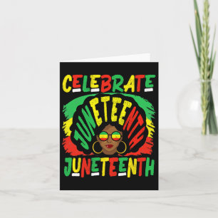 Juneteenth Celebrate 1865 Black History Afro Hair Card