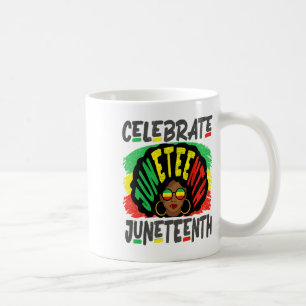 Juneteenth Celebrate 1865 Black History Afro Hair Coffee Mug