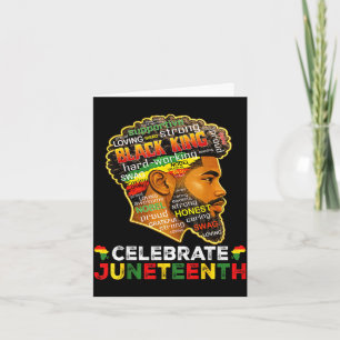 Juneteenth celebrate 1865 freedom black king card