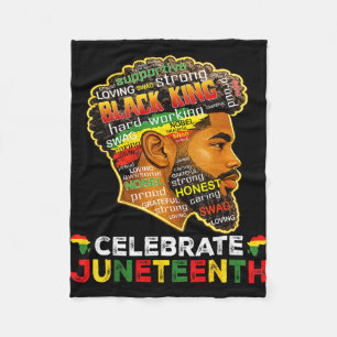 Juneteenth celebrate 1865 freedom black king fleece blanket