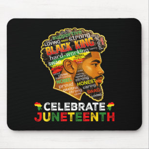 Juneteenth celebrate 1865 freedom black king mouse mat
