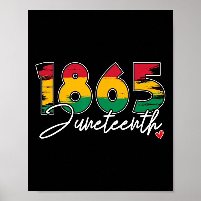 Juneteenth Celebrate Black Freedom 1865 Heart Hist Poster (Front)