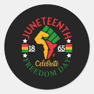 Juneteenth Celebrate Black Freedom Day 1865 Clothi Classic Round Sticker