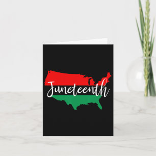 Juneteenth Celebrate Black Freedom Usa Map Black H Card