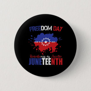 Juneteenth Celebrate Freedom Red White Blue Free B 6 Cm Round Badge
