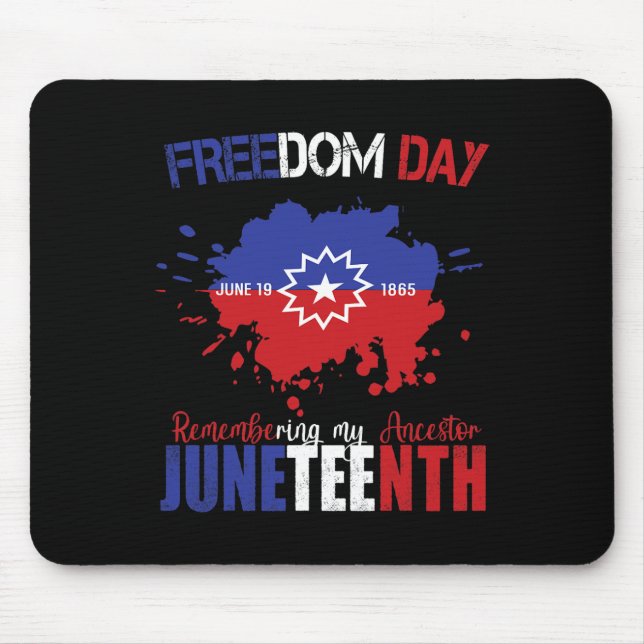 Juneteenth Celebrate Freedom Red White Blue Free B Mouse Mat (Front)