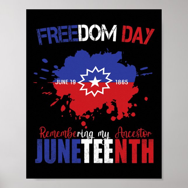 Juneteenth Celebrate Freedom Red White Blue Free B Poster (Front)