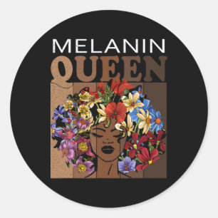 Juneteenth Celebrate Melanin Queen African America Classic Round Sticker