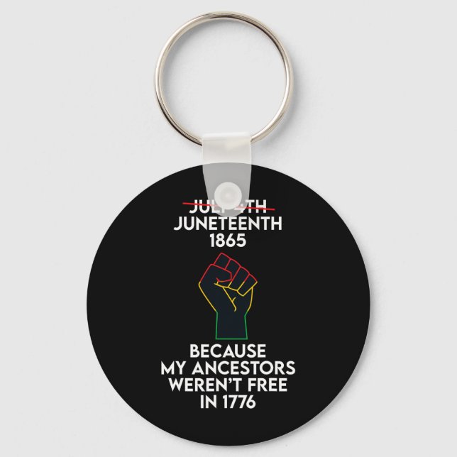 Juneteenth Celebrates Black African American Freed Key Ring (Front)