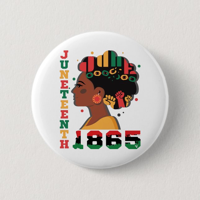 Juneteenth Celebrating 1865 Black African Women 6 Cm Round Badge (Front)