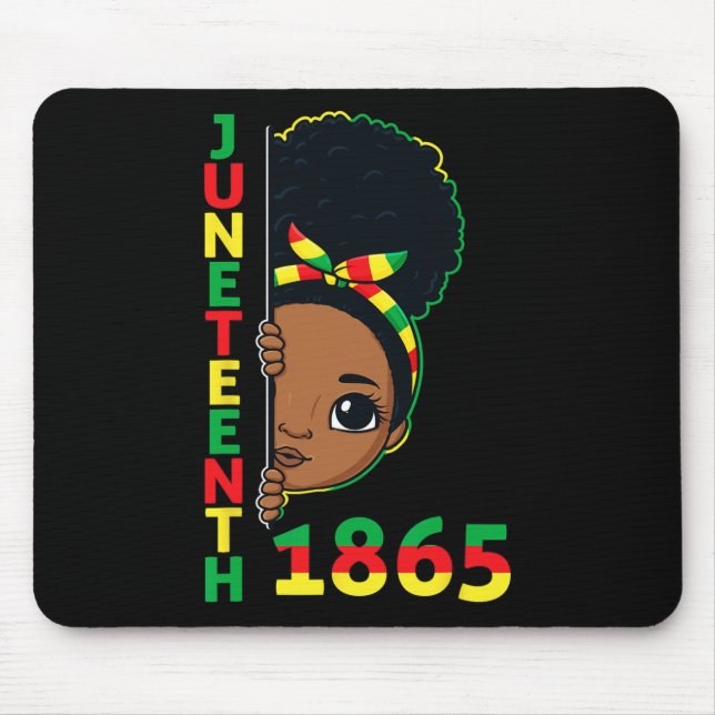 Juneteenth Celebrating 1865 Brown Skin Princess Gi Mouse Mat (Front)