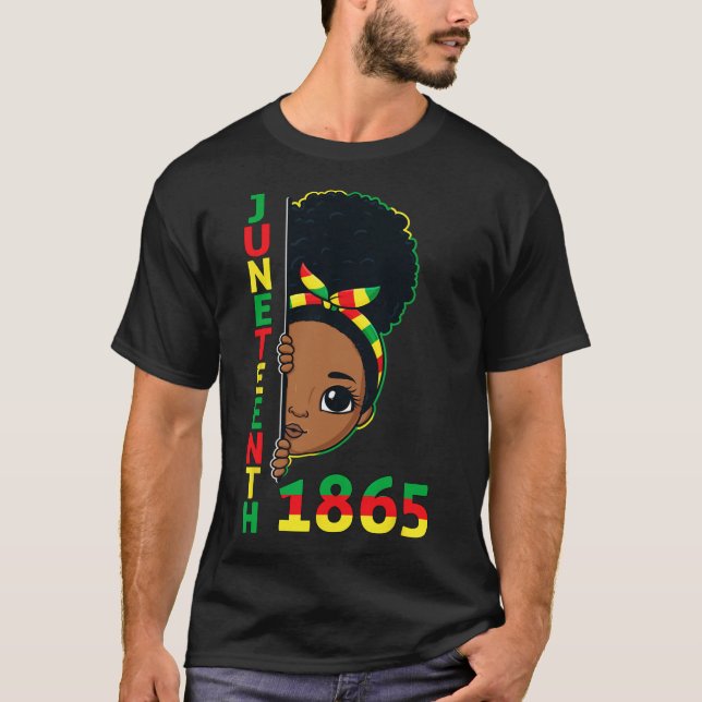 Juneteenth Celebrating 1865 Brown Skin Princess Gi T-Shirt (Front)
