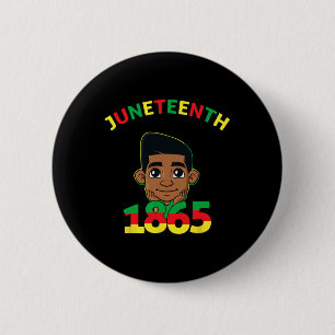 Juneteenth Celebrating 1865 Cool Brown Skin King B 6 Cm Round Badge