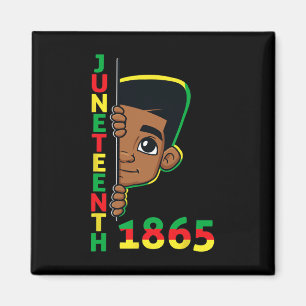Juneteenth Celebrating 1865 Cool Brown Skin King B Magnet