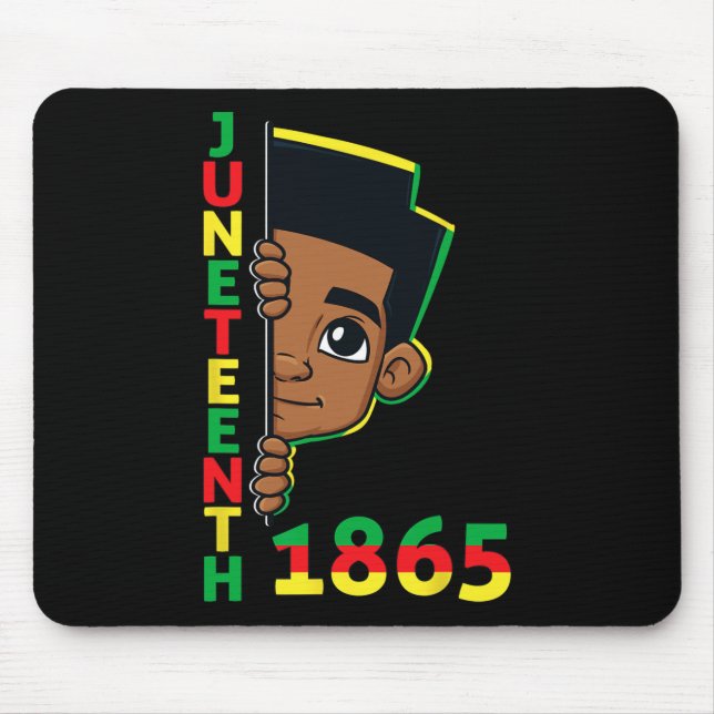Juneteenth Celebrating 1865 Cool Brown Skin King B Mouse Mat (Front)