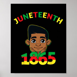 Juneteenth Celebrating 1865 Cool Brown Skin King B Poster