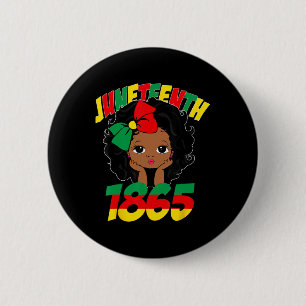 Juneteenth Celebrating 1865 Cute Black Girls Kids  6 Cm Round Badge