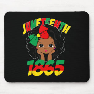 Juneteenth Celebrating 1865 Cute Black Girls Kids  Mouse Mat