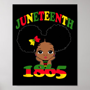 Juneteenth Celebrating 1865 Cute Black Girls Kids Poster
