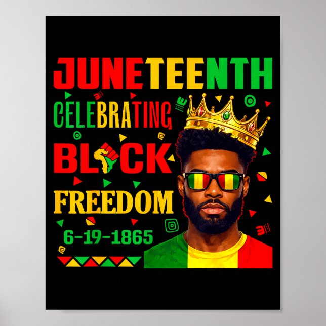 Juneteenth celebrating black african freedom 1865 poster (Front)