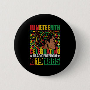 Juneteenth Celebrating Black Freedom 1865 African 6 Cm Round Badge