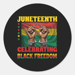 Juneteenth Celebrating Black Freedom 1865 African  Classic Round Sticker