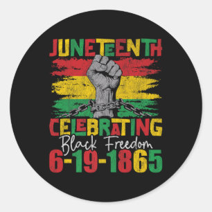 Juneteenth Celebrating Black Freedom 1865 African Classic Round Sticker