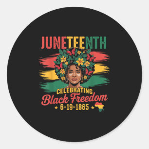 Juneteenth Celebrating Black Freedom 1865 African Classic Round Sticker