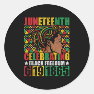 Juneteenth Celebrating Black Freedom 1865 African  Classic Round Sticker