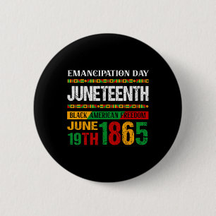Juneteenth Celebrating Black Freedom 1865 Black Hi 6 Cm Round Badge