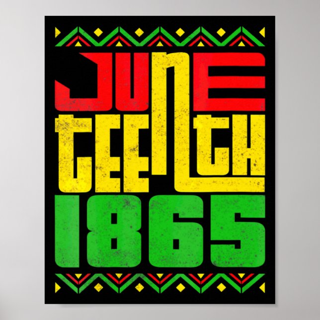 juneteenth celebrating black freedom 1865 flag poster (Front)